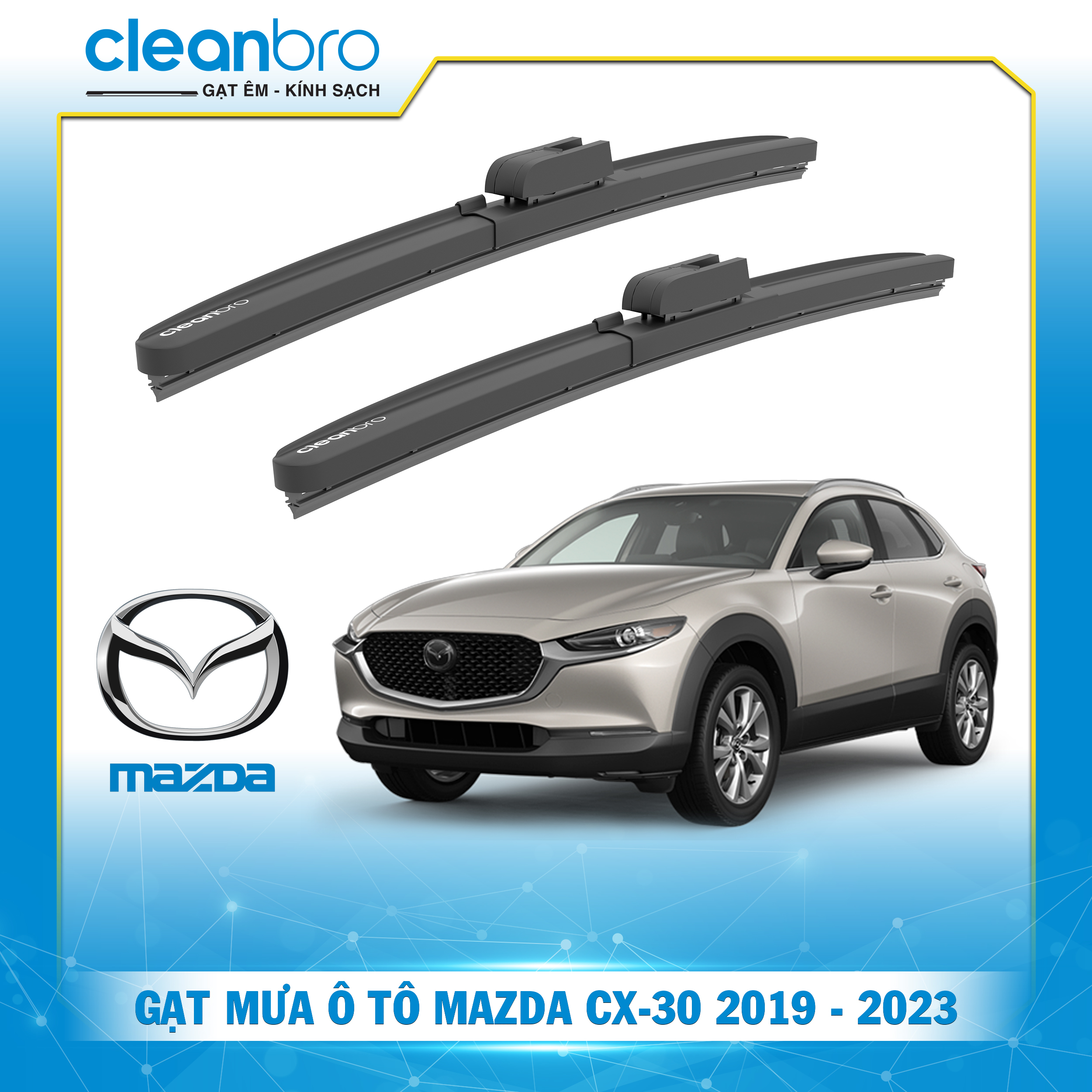 Gạt mưa ô tô hiệu ứng lá sen Mazda CX-30 [2019-2023+]